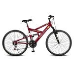 Bicicleta Kyklos Aro 26 Caballu 7.2 Alumínio Natural 21V Vermelho