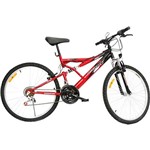 Bicicleta Monark Aro 26 M Bike Plus 21 Velocidades Preto-Vermelho