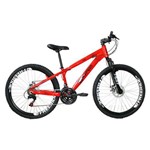 Bicicleta MTB Freeride Aro 26 Freio a Disco 21 Velocidades Shimano Vermelho Neon - Gios FRX Freeride
