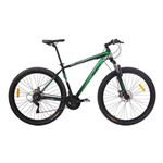 Bicicleta MTB Mobele Rhino 21v Preta com Verde 17"