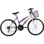 Bicicleta Track Bikes Parati RX Feminina 18V Aro 24 18 Marchas - Branco/Roxo
