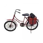 Bicicleta Vermelha com Bolsas 30cm Estilo Retrô Vintage