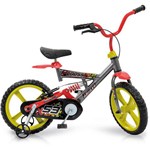 Bicicleta X-Bike Brinquedos Bandeirante Cross Aro 14" Amarela e Vermelha