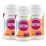 Biotina Firmeza & Crescimento 3 Frascos Vitamina H B7 Pele Unhas Cabelo