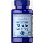 Biotina (Super Biotin) 5000mcg, 120 Cápsulas, Importado U.S.A – Puritan’s Pri