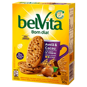 Biscoito BelVita Bom Dia! Avelã e Cacau 90g (3x30g)