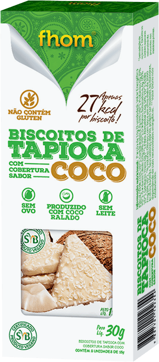 Biscoito de Tapioca C/ Coco 30g 2 Unidades - Fhom