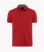 Bizz Store - Camisa Polo Masculina Tommy Hilfiger Branca/Vermelha