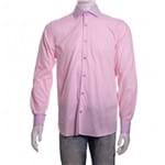 Bizz Store - Camisa Social Masculina Luiz Eugenio Manga Longa Rosa