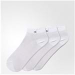 Bizz Store - Meia Label Ankle Low Thin Adidas 3 Pares Branca
