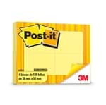 Blocos Adesivos Post-it® Amarelo 4 Blocos de 38 Mm X 50 Mm – 100 Folhas Cada
