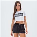 Blusa Cropped Feminina It's My Game Black And White - M