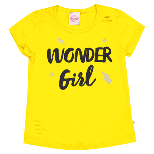 Blusa Infantil Abrange Wonder Girl Amarelo 04