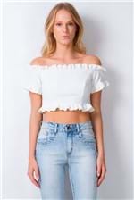 Blusa Myft Cropped Ombro a Ombro - Off White