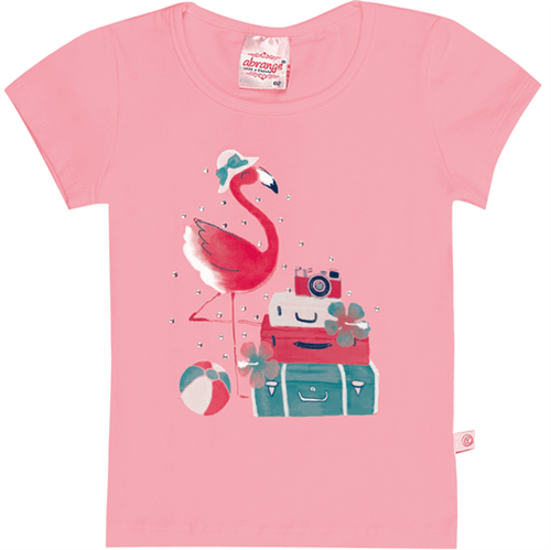 Blusa Primeiros Passos Abrange Flamingo Rosa 01