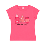 Blusa Sorvete - Juvenil Menina -Cotton Blusa Pink - Juvenil Menina - Cotton - Ref:33405-8-12