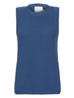 Blusa Texture Tricô de Algodão Azul Tamanho M