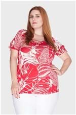 Blusa Tiras Decote Visco Plus Size Vermelho-48/50