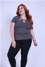 Blusa Touch Plus Size Cinza Chumbo PP