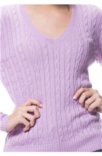 Blusa Tricot Basica de Trança - Lilac LILAC