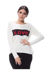 Blusa Tricot Jacar Love - Off Wite OFF WITE