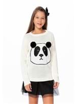 Blusa Tricot Panda com Pompom - Branca 4 - Blusa Tricot Panda com Pompom