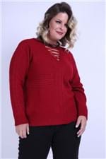 Blusa Tricot Trançada Plus Size Vermelho PP