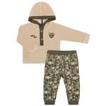 Blusão C/ Capuz e Calça para Bebe em Plush Military - Petit