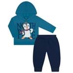 Blusão Capuz C/ Calça para Bebê em Moletom Pinguim - Livy