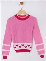 Blusão Tricot Infantil para Menina - Rosa