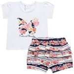 Blusinha com Shorts em Cotton Beauty Flower - Mini & Classic