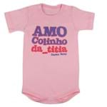 Body Amo Colinho da Titia - Rosa com Pink - Cacau Baby-XG