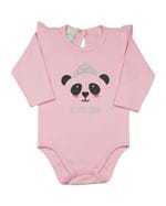 Body Bebê Suedine Panda AZ Little Queen - Rosa 1