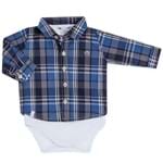 Body Camisa para Bebe em Tricoline Losail - Mini & Classic