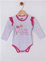 Body Flik Infantil para Bebê Menina - Cinza/rosa