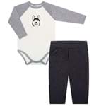 Body Longo C/ Calça para Bebê em Fleece Husky - Petit