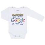 Body Longo para Bebe em Suedine Google Madrinha - Primeiras Palavras