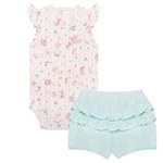 Body Regata C/ Shorts para Bebê Flamingo - Petit