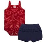 Body Regata C/ Shorts para Bebê Sunflower - Piu Blu