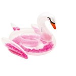 Boia Inflável Gigante Cisne Transparente C/ Penas Pink