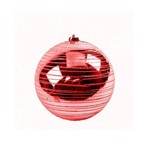 Bola de Natal Decorada com Glitter em Espiral Vermelho Tam. 15cm