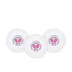 Bola de Tênis de Mesa Butterfly Branca Three Star Ball 40+ Plastic - Embalagem com 03 Unidades