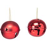 Bola Lisa Sininhos Vermelha - 6 Peças - Christmas Traditions