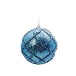 Bola Natal P/pendurar Árvore Natal C/losangos Glitter Azul