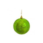 Bolas Arvore de Natal Verde com Glitter - 6 Unidades 8 Cm