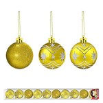Bolas de Natal Estrela Dourada Brilhante com 10 Unidades
