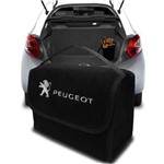 Bolsa Automotiva Porta Malas Multiuso com Velcro Fixador Peugeot Preto