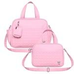 Bolsa Luiza M + Bolsa Térmica Luiza P Petit Premium Rosa - Classic For Baby Bags