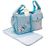 Bolsa para Bebês Colibri Baby com Trocador - Bordada - Grande - Vagalume Azul