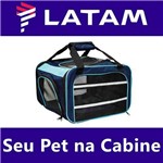 Bolsa para Transportar Seu Pet na Cabine do Avião - Cia LATAM - Eleva Mundi - (Cor Azul)
